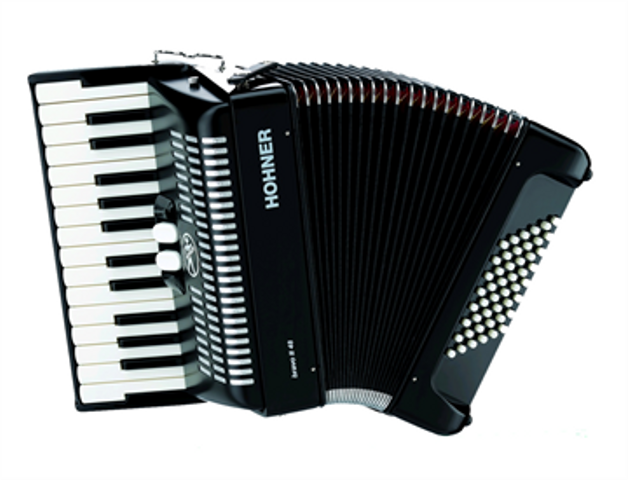 Acordeón Cromático Hohner Bravo II, 26 Teclas, 48 Bajos, Negro, con Funda (Antes A16521S, A16522S)