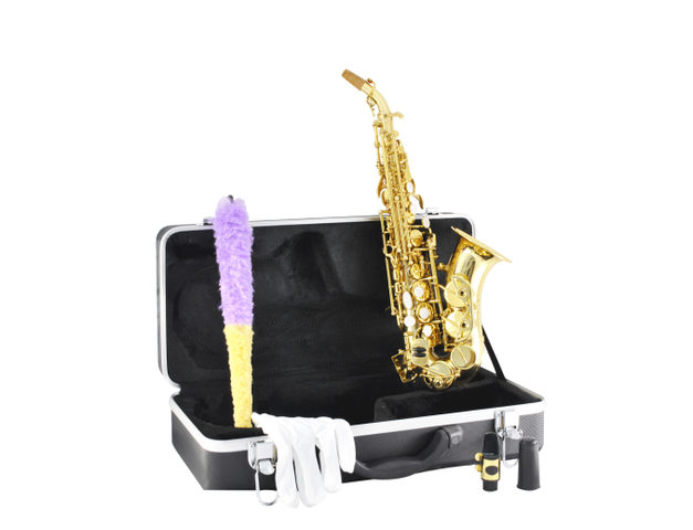 Saxofón Soprano Si Bemol Blessing con Estuche, Laqueado-Curvo