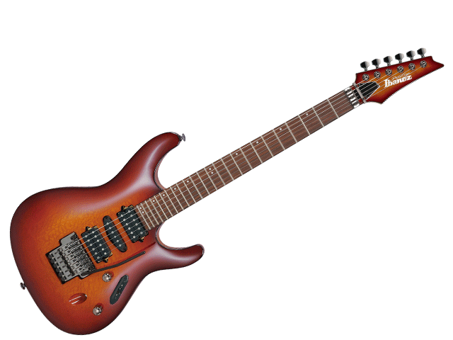 Guitarra Eléctrica Ibanez S-Prestige Entintado Ambar/Sombreado Cafe con Estuche