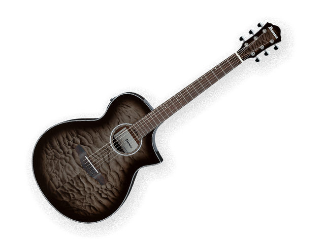 Guitarra Electroacústica Ibanez Aewc Entintado Negro/Sombreado Negro