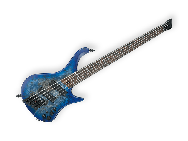Bajo Eléctrico Ibanez Bass Workshop de 5 Cuerdas, Azul Veteado Mate con Funda