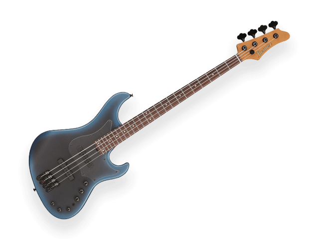 Bajo Eléctrico Ibanez Mode Negro/Sombreado Azul Mate con Funda