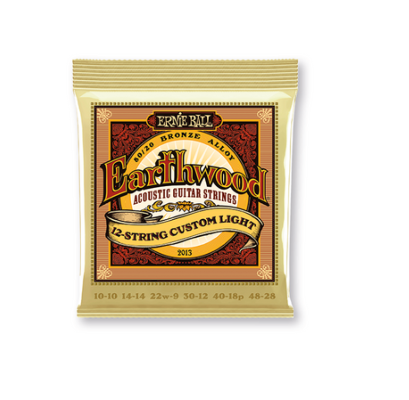 Encordadura Ernie Ball Earthwood Custom Light para Guitarra Acústica de 12 Cuerdas
