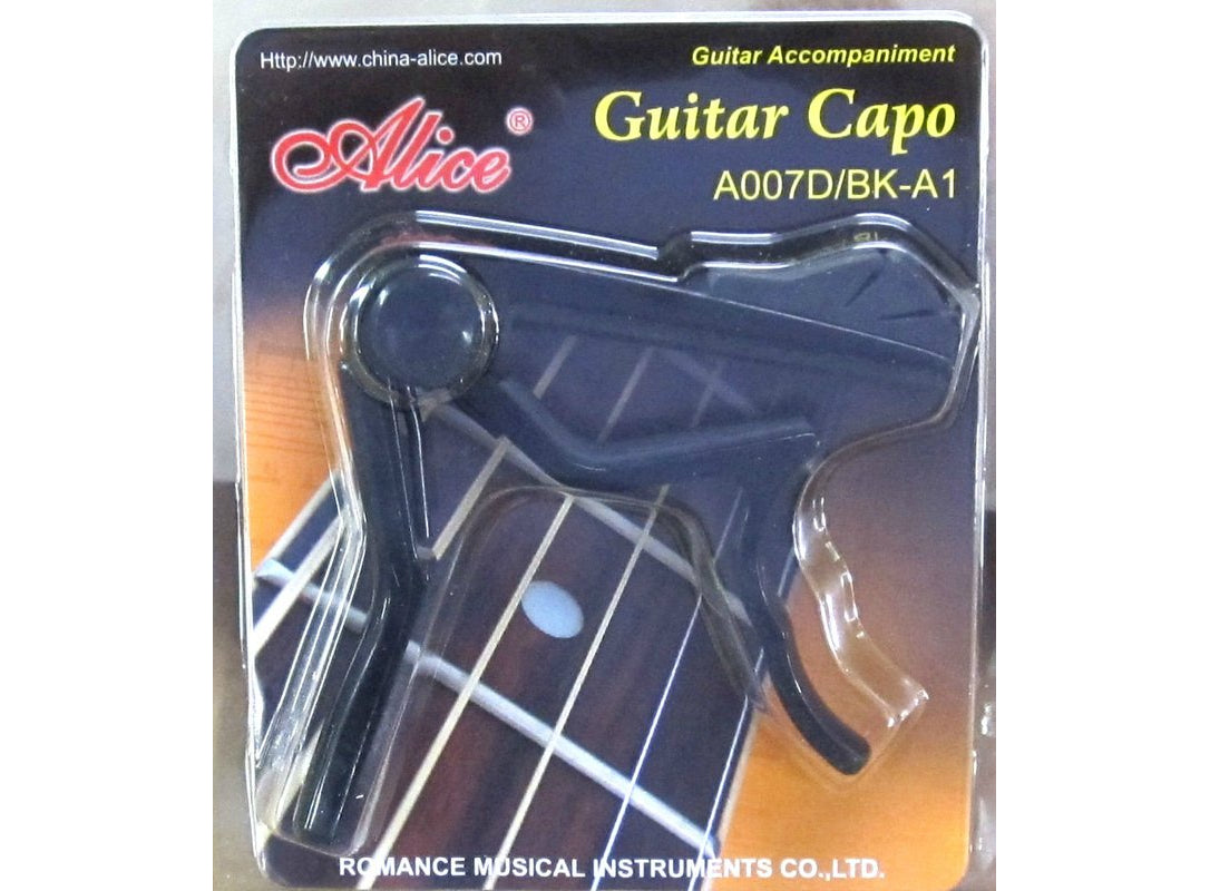 Capo P/guitarra Acustica Negro Alice con Portapuas