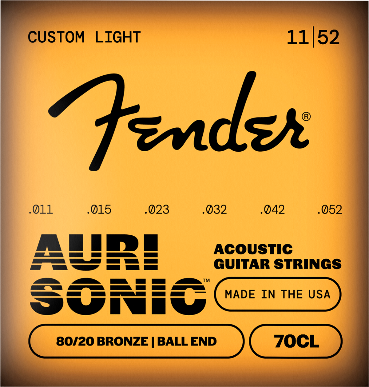 Encordadura Fender Guitarra Acústica Bronce 80/20 .011
