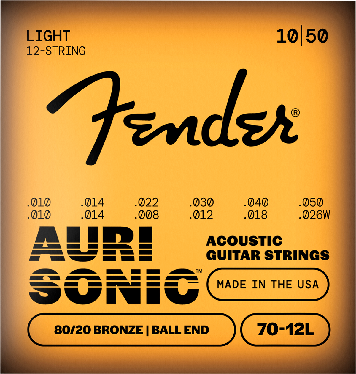 Encordadura Fender Docerola 80/20 Bronze .010-.050