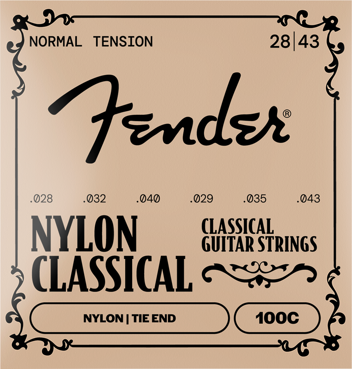 Juego de Cuerdas Fender Nylon Transparente para Guitarra Clásica