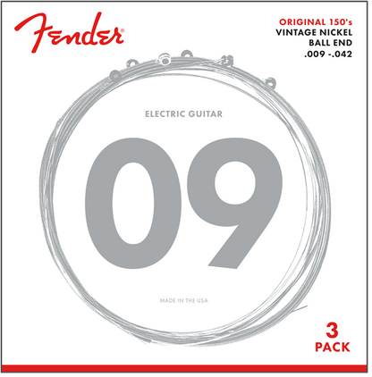 Paquete 3 Juegos Fender Original 150's Guitarra Acústica Níquel Puro .009