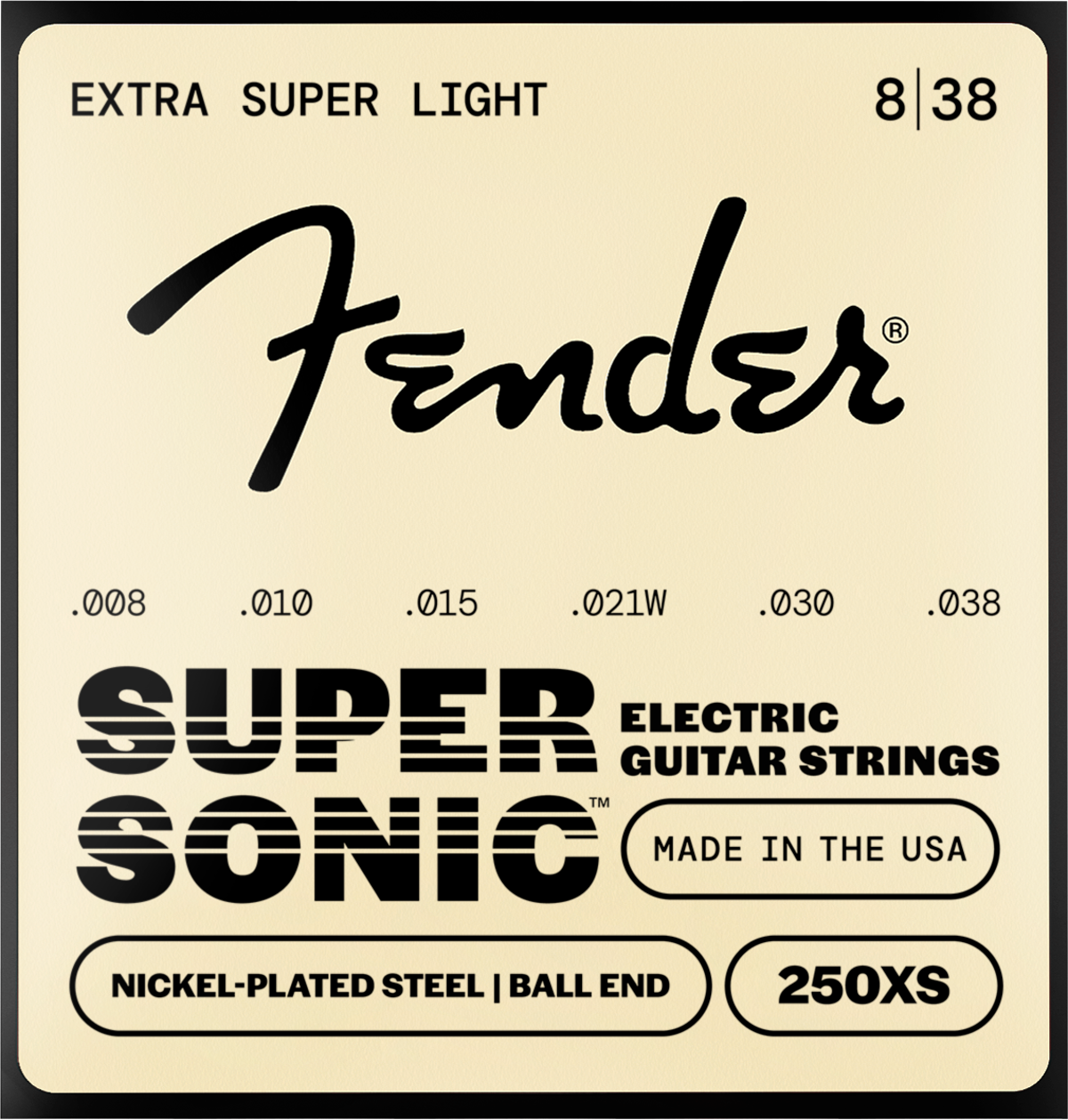 Encordadura para Guitarra Electrica Fender 250`s Acero Niquelado (nps)