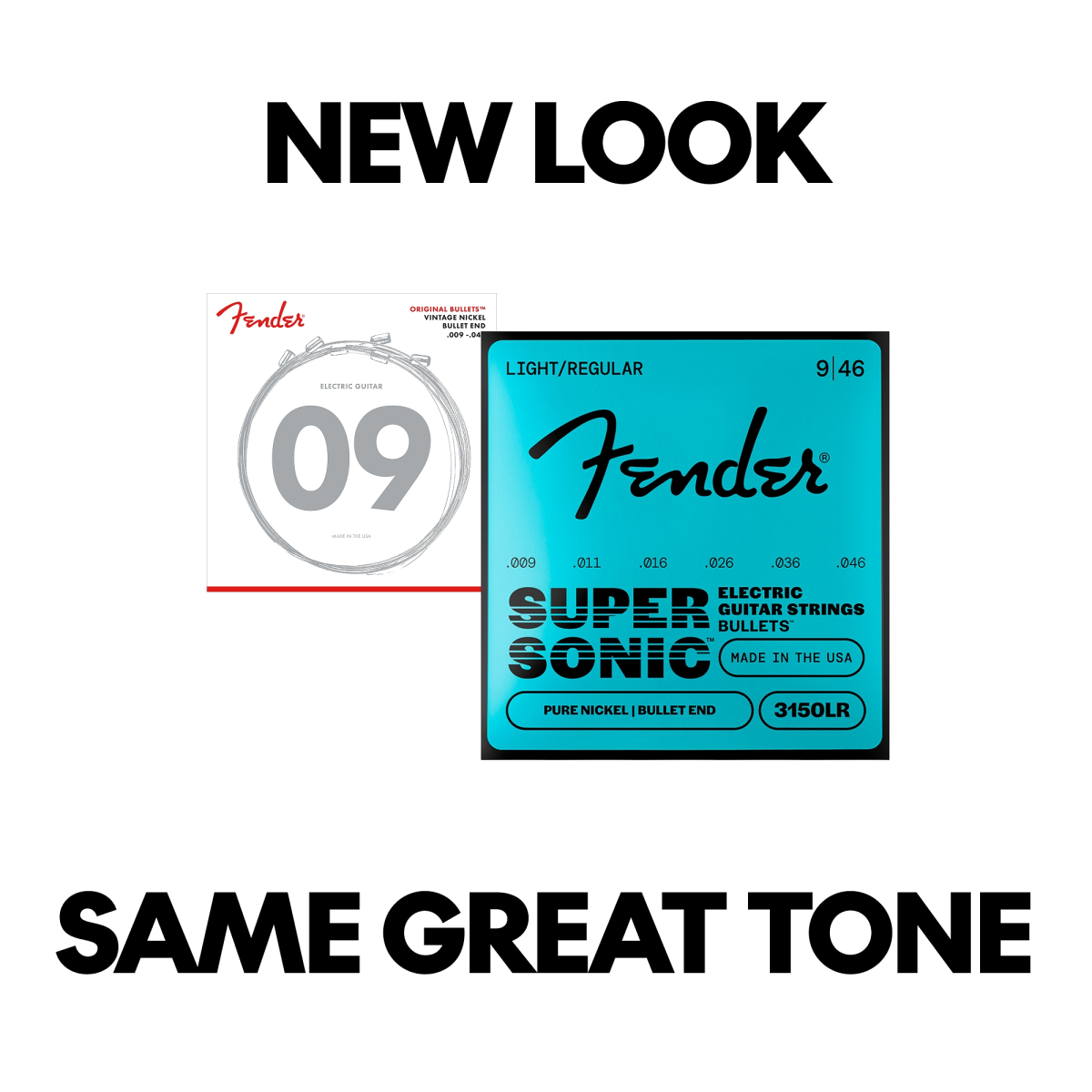 Cuerdas Fender SuperSonic™ Bullets™ 3150 de Níquel Puro para Guitarra Eléctrica