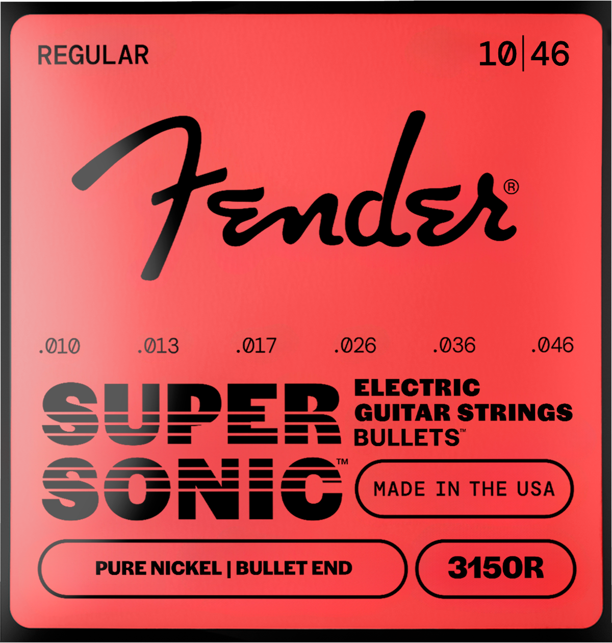 Cuerdas Fender SuperSonic™ Bullets™ 3150 de Níquel Puro para Guitarra Eléctrica