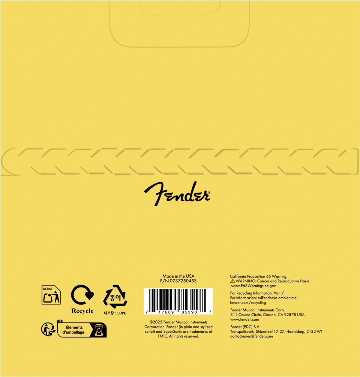 Encordadura Fender Bajo Eléctrico 7250 5 Cuerdas .040-.115