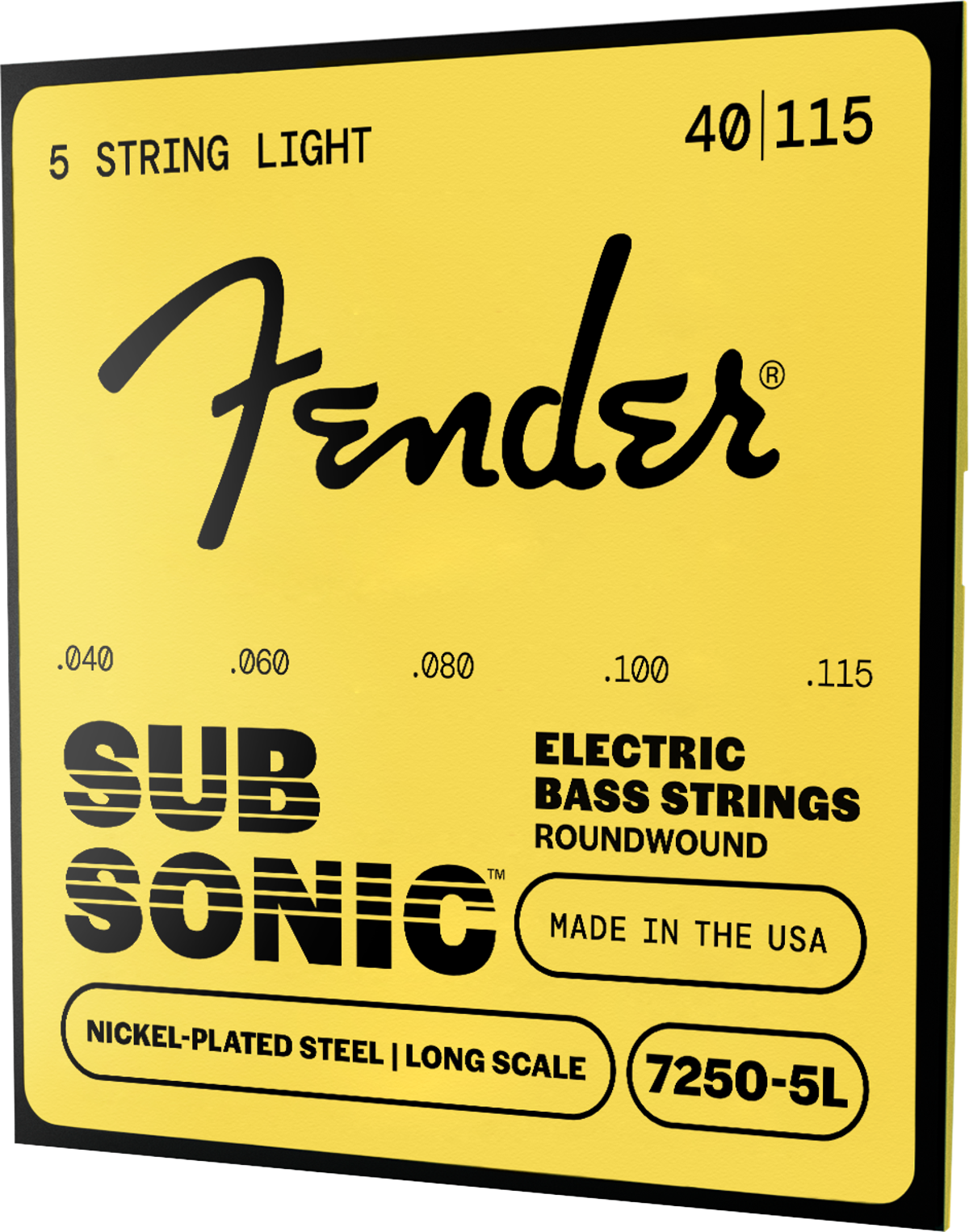Encordadura Fender Bajo Eléctrico 7250 5 Cuerdas .040-.115
