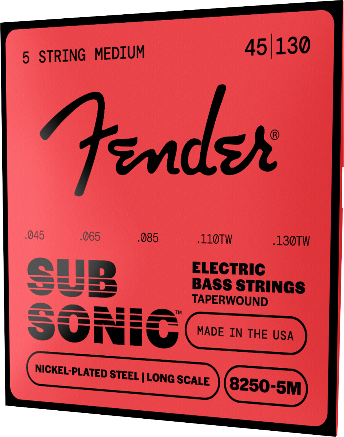 Juego de Cuerdas Fender Bajo Eléctrico 5 Cuerdas .045-.130 Super 8250s