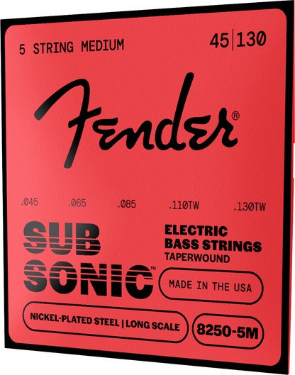 Juego de Cuerdas Fender Bajo Eléctrico 5 Cuerdas .045-.130 Super 8250s