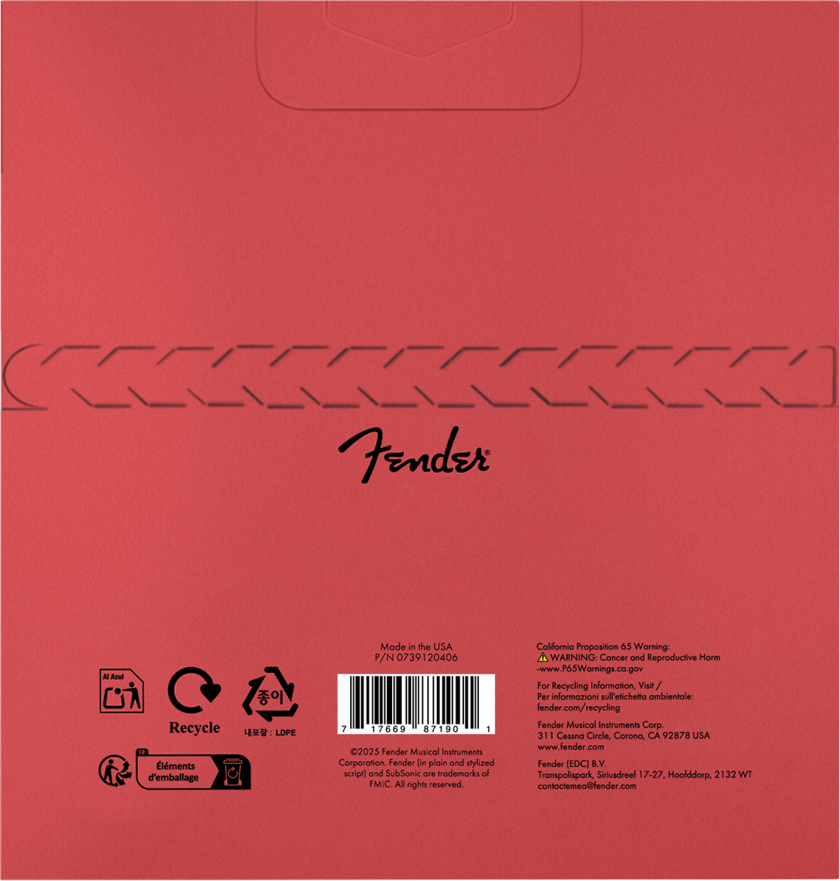 Encordadura Fender Bajo Eléctrico Enrolladas en Nylon 9120