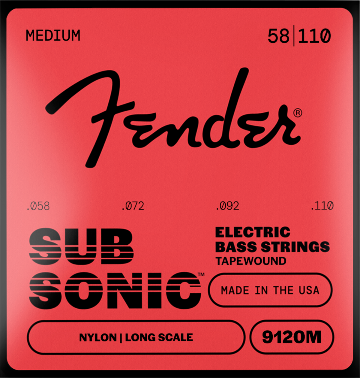 Encordadura Fender Bajo Eléctrico Enrolladas en Nylon 9120