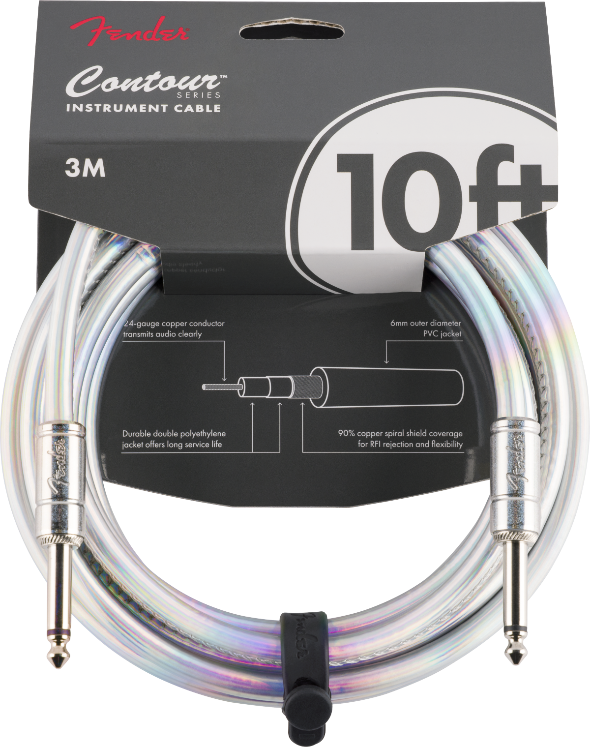 Cable Fender Contour Galaxy 3m 1/4 Iridescente