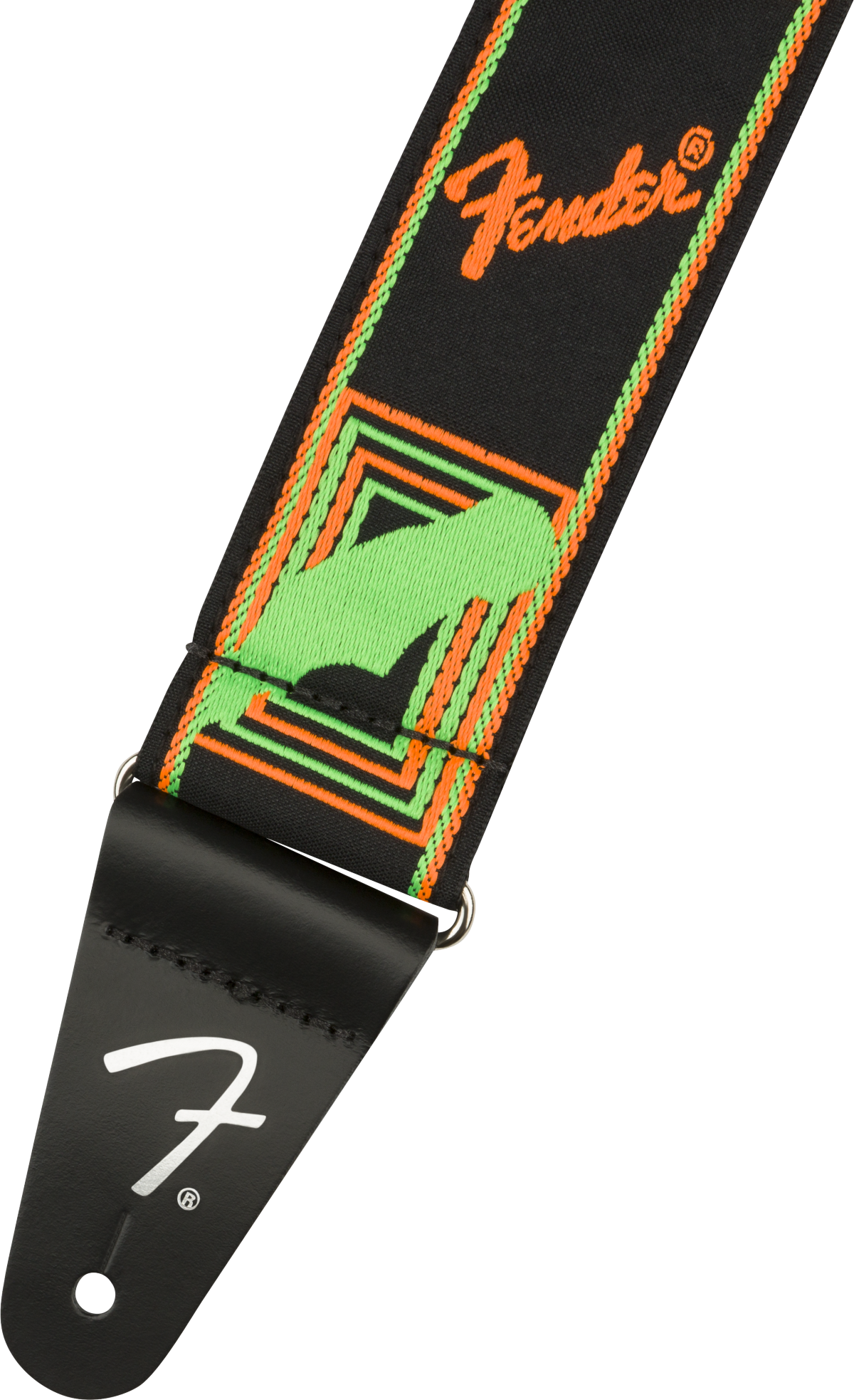 Correa de Guitarra Fender Neon Monogrammed Verde/Naranja
