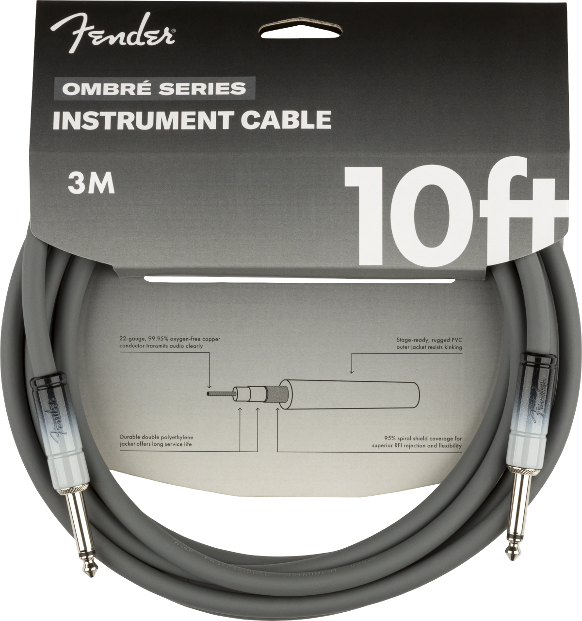 Cable Fender 3 M Ombré Instrument Silver Smoke