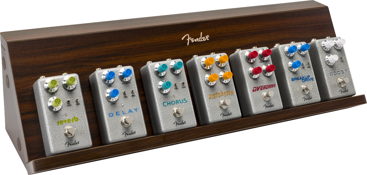 Estante Pared Deluxe Fender para Pedales Madera