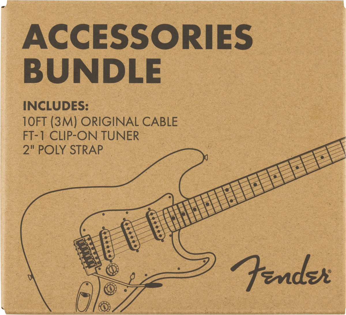 Pack de Accesorios Fender Cable Afinador y Correa