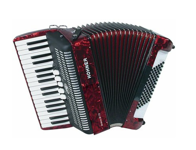 Acordeón Cromático Hohner Bravo III, 34 Teclas, 72 Bajos, Rojo con Funda (Antes A16631S, A16632S)