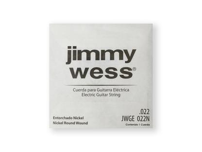 Paquete de Cuerdas Jimmy Wess Pro Guitarra Eléctrica 4a Níquel .022 12 Piezas