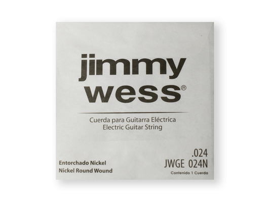 Paquete 6 Cuerdas Jimmy Wess Pro Guitarra Eléctrica .024 Entorchado Níquel