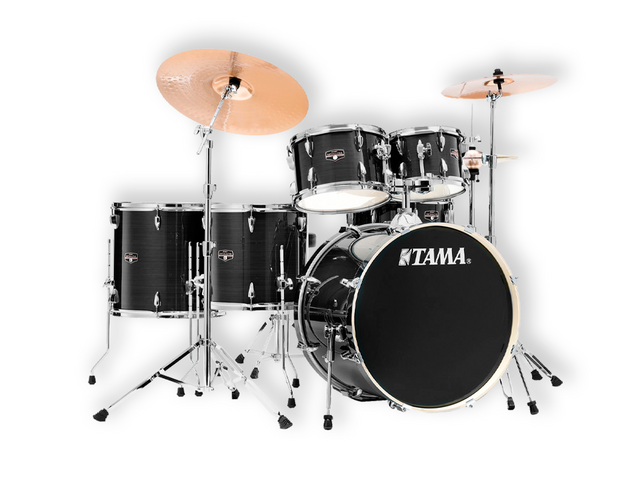 Tama IP62H6W-HBK — Bateria Tama ''Imperialstar'' De 6 Pzas. Negro Rayado Con Atriles Y Asiento