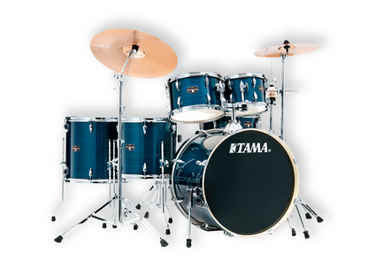 Tama IP62H6W-HLB — Bateria Tama ''Imperialstar'' De 6 Pzas. Azul Rayado Negro Con Atriles Y Asiento
