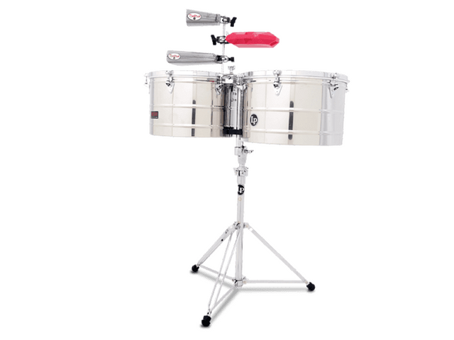 Timbales Latin Percussion Prestige 15'' y 16'' Cromados con Atril
