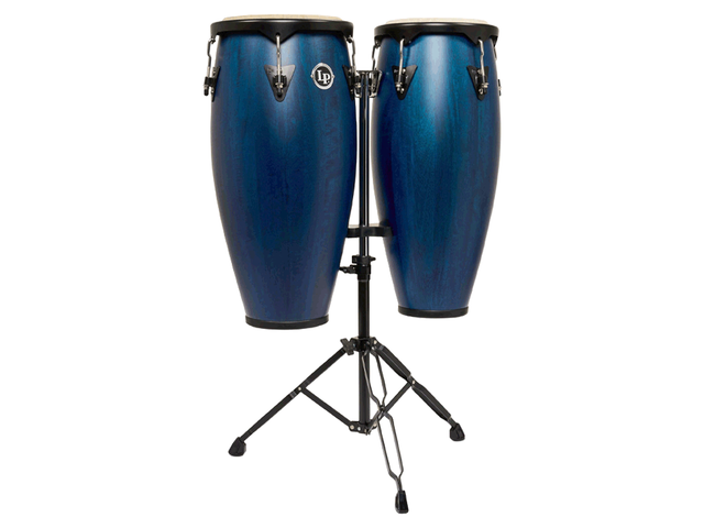 Congas LP City 10 & 11 Pulg. Mango Entintado Azul con Atril