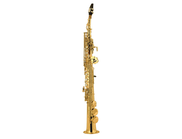 Saxofón Soprano Si Bemol Blessing 6433L Curvo Laqueado con Estuche