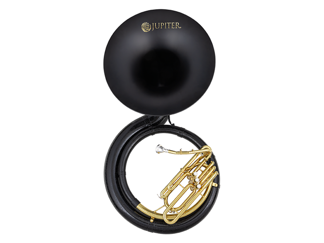 Sousafón Si Bemol Jupiter Fibra de Vidrio, Negro/Laqueado con Estuche