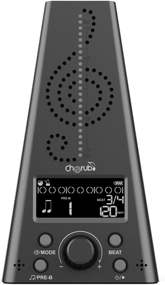 Metronomo Digital Negro Recargable Cherub