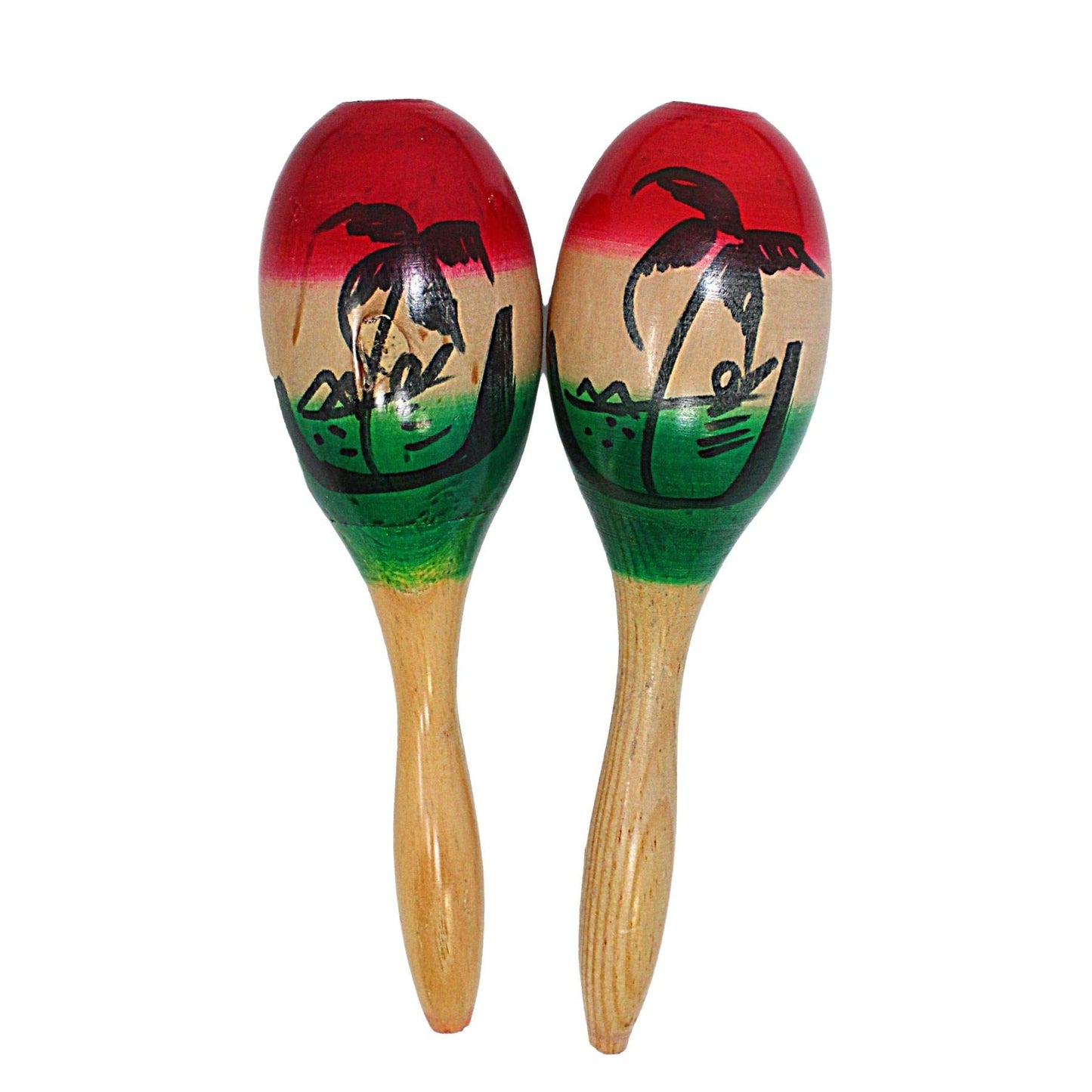 Par de Maracas Tricolor Grandes Nacional