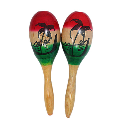 Par de Maracas Tricolor Grandes Nacional