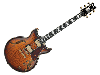Ibanez AM93QA-VVH — Guitarra Electrica Ibanez ''Artcore'' Entintado Café/Sombreado Café