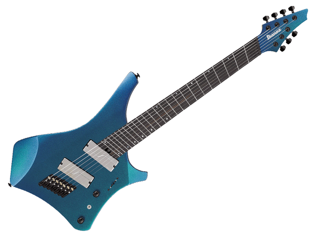 Guitarra Eléctrica Ibanez Alpha de 7 Cuerdas Azul Metálico con Funda