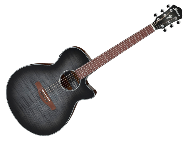 Ibanez AEG70-TCH — Guitarra Electroacustica Ibanez Negro Transparente Sombreado