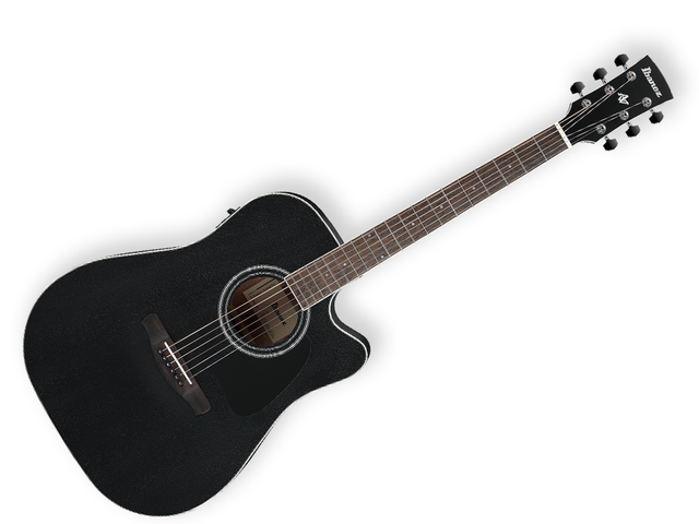 Guitarra Electroacústica Ibanez Artwood Okume Negro Erosionado