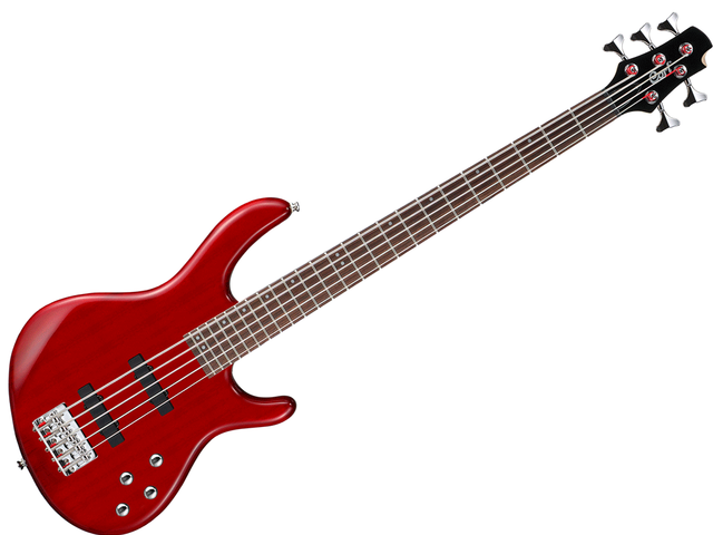 Bajo Eléctrico Cort Action V de 5 Cuerdas, Rojo Transparente