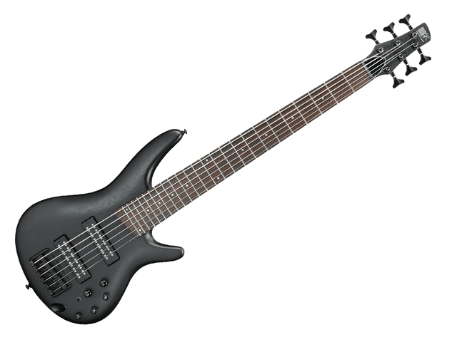 Bajo Eléctrico Ibanez SR de 6 Cuerdas, Negro Veteado