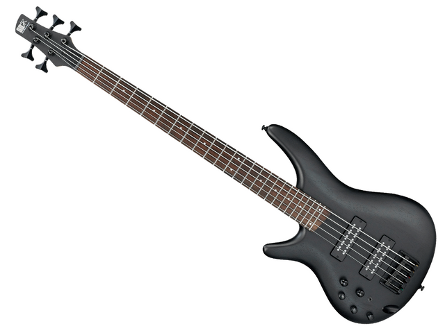 Bajo Eléctrico Ibanez SR Zurdo de 5 Cuerdas, Negro Veteado