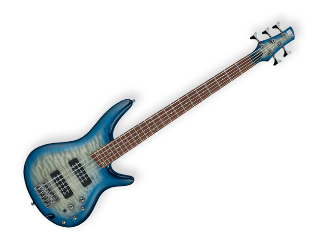 Ibanez SR405EQM-SCB — Bajo Electrico Ibanez ''Sr'' De 5 Cuerdas Entintado Gris/Sombreadoazul/Negro