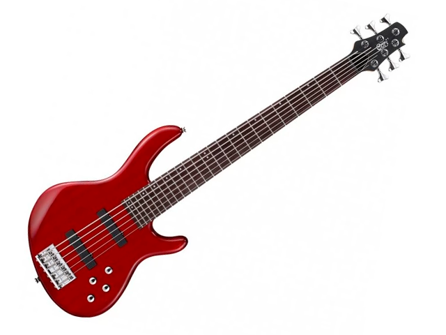 Bajo Eléctrico Cort Action V Plus de 6 Cuerdas Rojo Transparente