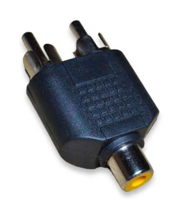 Adaptador de 2 Plugs Rca a 1 Jack Rca