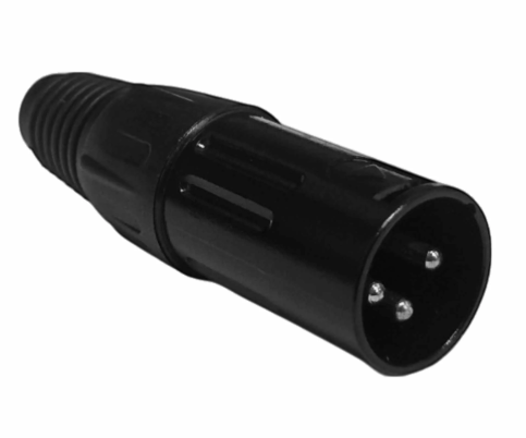 Conector XLR Macho de 3 Pines Negro Metálico Radox | 705-712