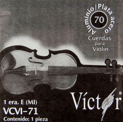 Paquete de 6 Cuerdas Sueltas Victor Violín 1a Acero